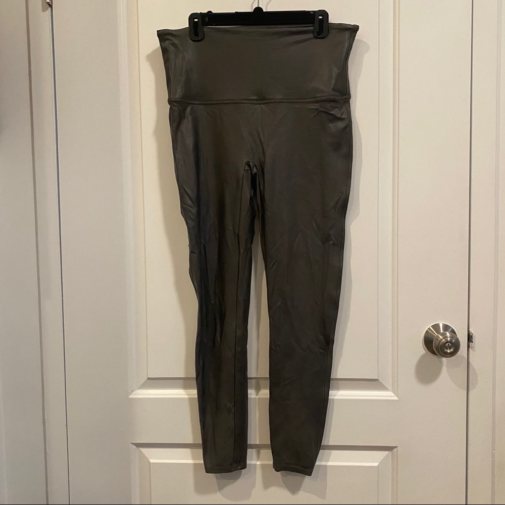Spanx Faux Leather Leggings in Color Gunmetal - Picture 5 of 6